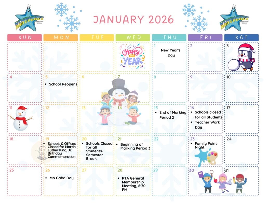 January 2026 PTA Calendar