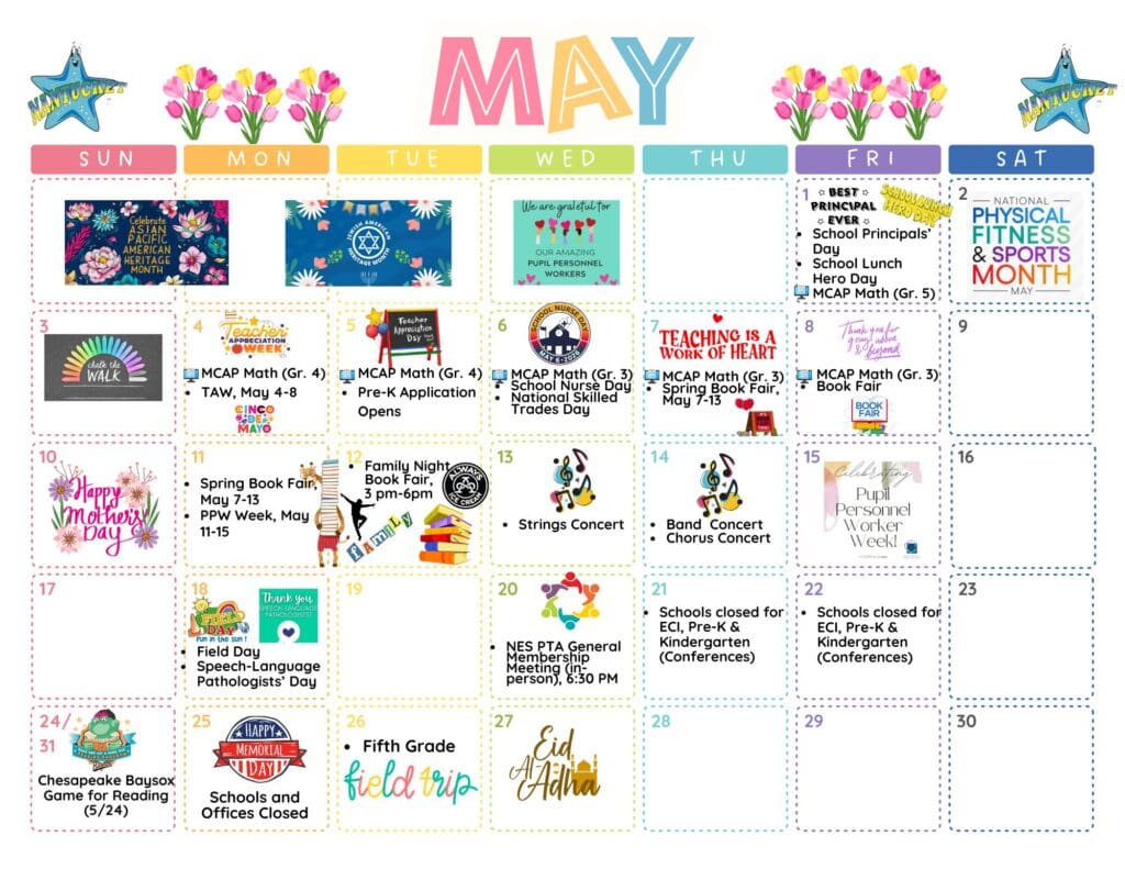 May 2026 NES Event Calendar